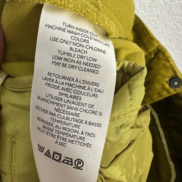 Maeve Anthropologie Women’s Naomi Chartreuse Velvet Trouser Pants Size 8 - Picture 9 of 15